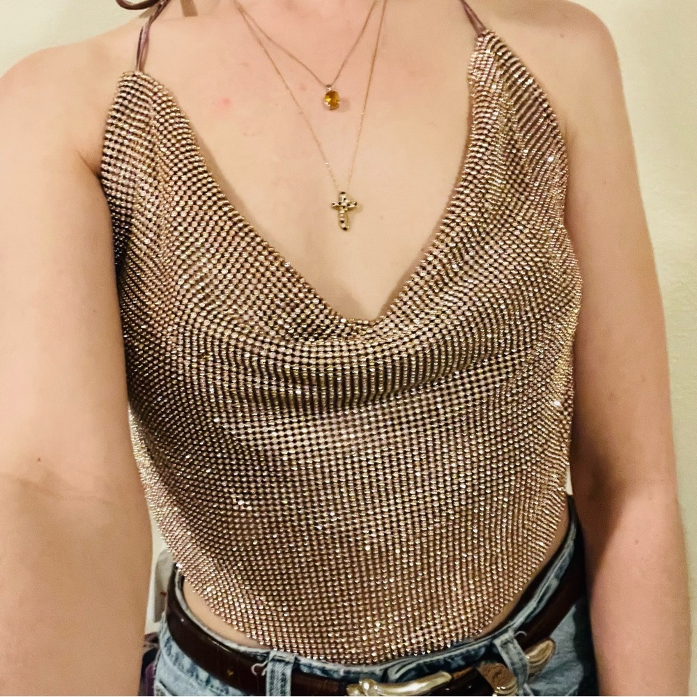 Better Be Glittering Bandeau in Rose Gold - Picture 3 of 9